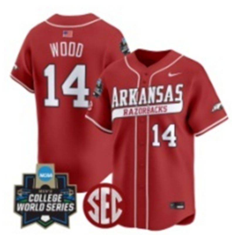 Men 2025 Alabama Crimson Tide #14 Wood Red Nike Joint Name Nike NCAA Jersey style 2->ncaa teams->NCAA Jersey